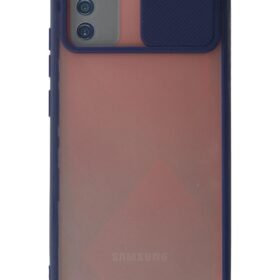 Samsung Galaxy A03S Kılıf Palm Buzlu Kamera Sürgülü Silikon - Lacivert-(5796)
