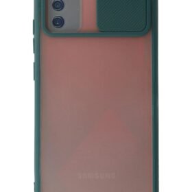 Samsung Galaxy A03S Kılıf Palm Buzlu Kamera Sürgülü Silikon - Yeşil-(5796)