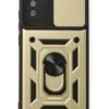 Samsung Galaxy A03S Kılıf Pars Lens Yüzüklü Silikon - Gold-(5796)
