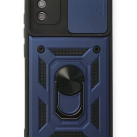 Samsung Galaxy A03S Kılıf Pars Lens Yüzüklü Silikon - Lacivert-(5796)
