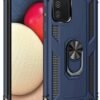 Samsung Galaxy A03S Kılıf Sofya Yüzüklü Silikon Kapak - Lacivert-(5796)