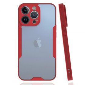 iPhone 13 Pro Kılıf Platin Silikon - Kırmızı-(5796)