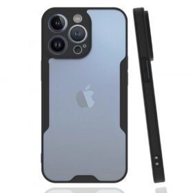 iPhone 13 Pro Max Kılıf Platin Silikon - Siyah-(5796)