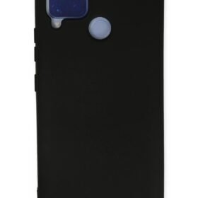 Realme C15 Kılıf Nano içi Kadife Silikon - Siyah-(5796)