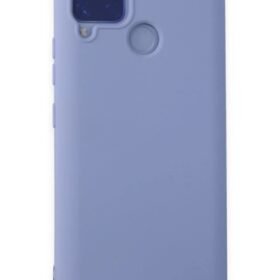 Realme C15 Kılıf Nano içi Kadife Silikon - Lila-(5796)