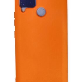 Realme C15 Kılıf Nano içi Kadife Silikon - Turuncu-(5796)