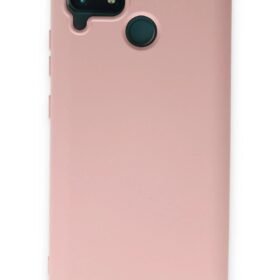 Realme C15 Kılıf Nano içi Kadife Silikon - Pudra-(5796)