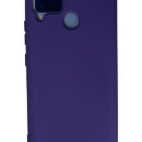 Realme C15 Kılıf Nano içi Kadife Silikon - Mor-(5796)