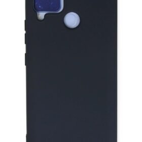 Realme C15 Kılıf Nano içi Kadife Silikon - Lacivert-(5796)