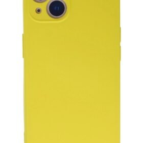 iPhone 13 Mini Kılıf Nano içi Kadife Silikon - Sarı-(5796)