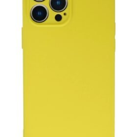 iPhone 13 Pro Max Kılıf Nano içi Kadife Silikon - Sarı-(5796)