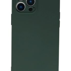 iPhone 13 Pro Max Kılıf Nano içi Kadife Silikon - Koyu Yeşil-(5796)