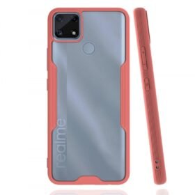 Realme C25 Kılıf Platin Silikon - Pembe-(5796)
