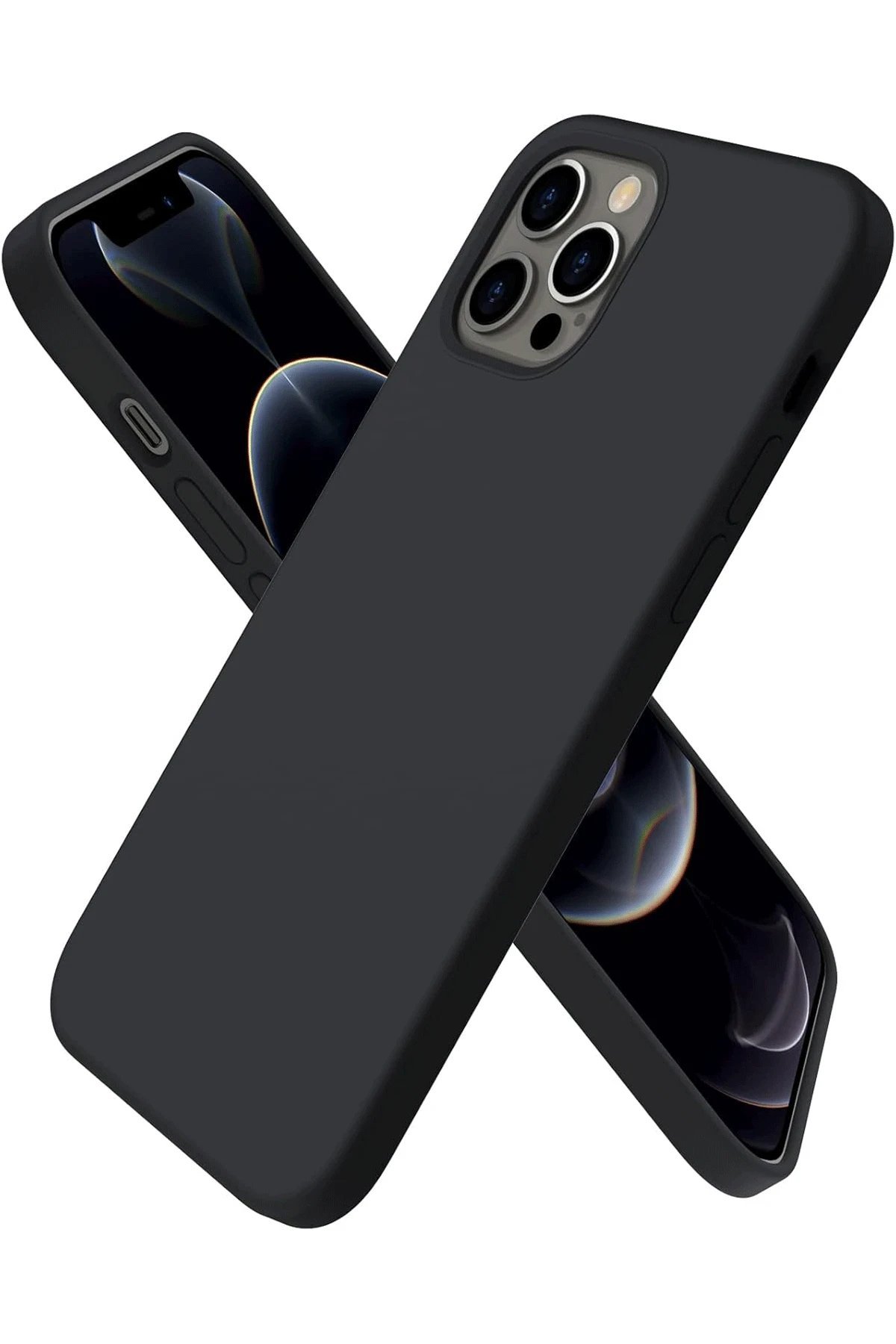 iPhone 12 Pro Kılıf First Silikon - Siyah-(5796) - Görsel 2