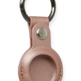 Airtag Anahtarlık Deri Kılıf - Rose Gold-(5796)