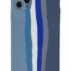 iPhone 11 Pro Kılıf Ebruli Lansman Silikon - Mavi-Gri-(5796)