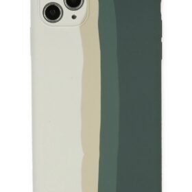 iPhone 11 Pro Kılıf Ebruli Lansman Silikon - Beyaz-Gri-(5796)