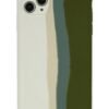iPhone 11 Pro Kılıf Ebruli Lansman Silikon - Beyaz-Yeşil-(5796)