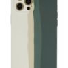 iPhone 12 Pro Kılıf Ebruli Lansman Silikon - Beyaz-Gri-(5796)