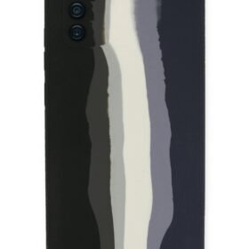 Samsung Galaxy A03S Kılıf Ebruli Lansman Silikon - Siyah-Lacivert-(5796)