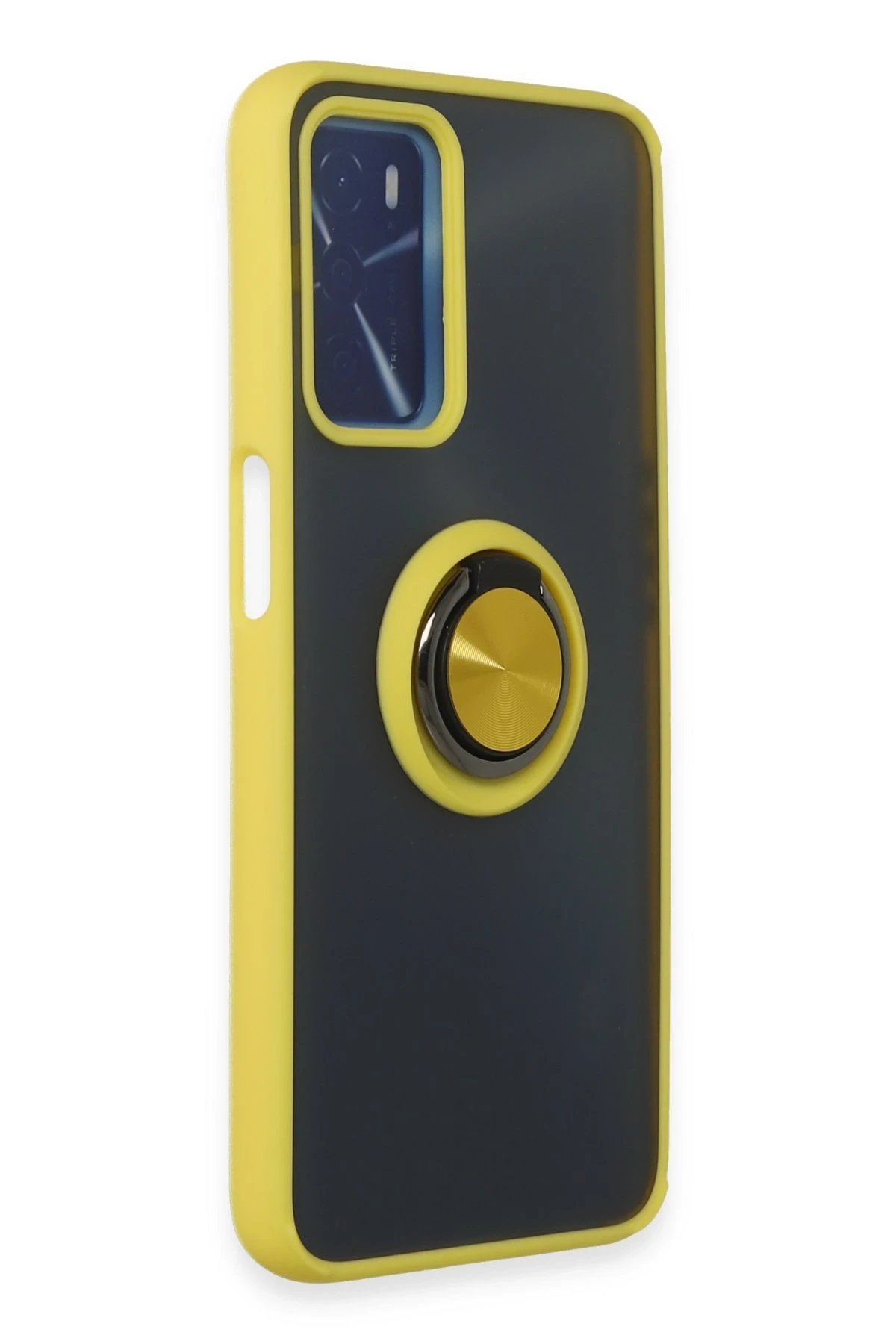 Oppo A16 Kılıf Montreal Yüzüklü Silikon Kapak - Sarı-(5796) - Görsel 2