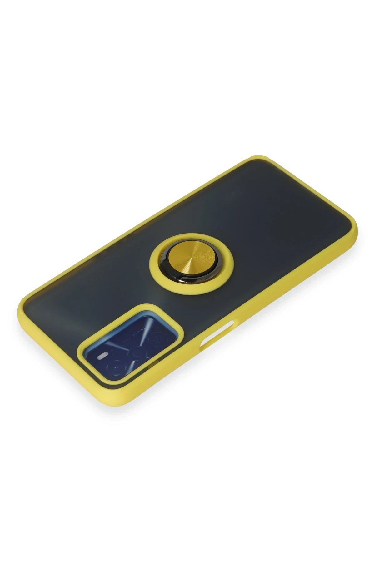 Oppo A16 Kılıf Montreal Yüzüklü Silikon Kapak - Sarı-(5796) - Görsel 3