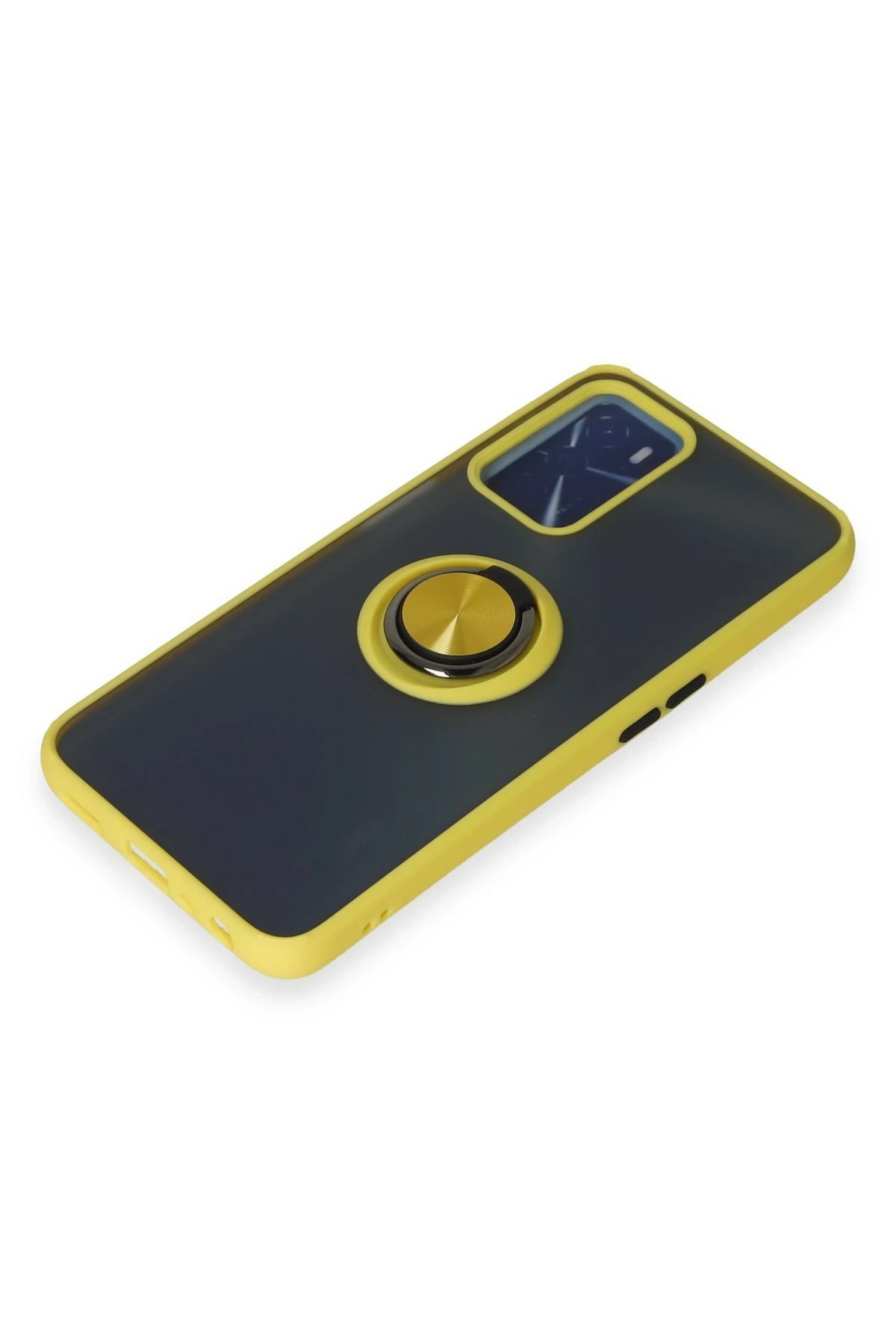 Oppo A16 Kılıf Montreal Yüzüklü Silikon Kapak - Sarı-(5796) - Görsel 4
