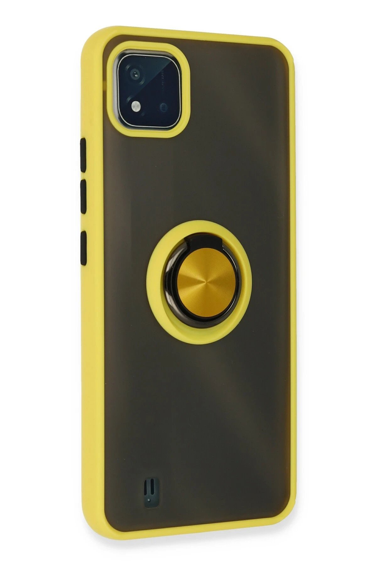 Realme C11 2021 Kılıf Montreal Yüzüklü Silikon Kapak - Sarı-(5796) - Görsel 3