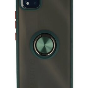 Realme C11 2021 Kılıf Montreal Yüzüklü Silikon Kapak - Yeşil-(5796)