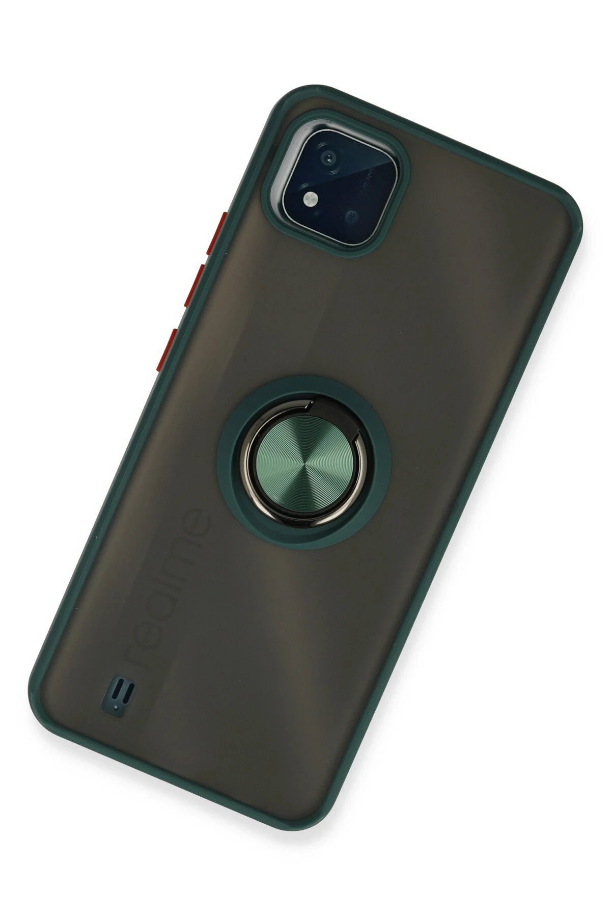 Realme C11 2021 Kılıf Montreal Yüzüklü Silikon Kapak - Yeşil-(5796) - Görsel 2