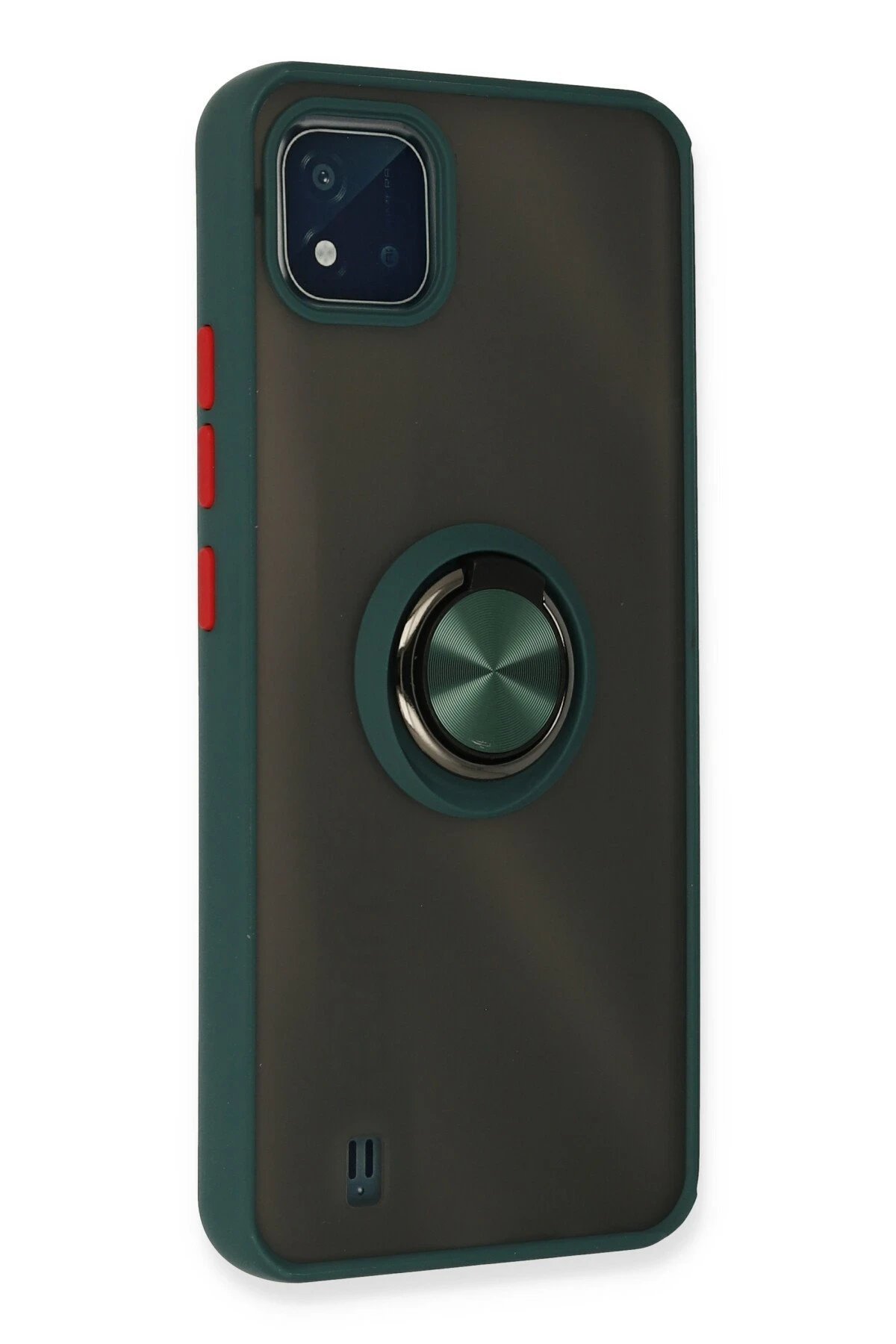 Realme C11 2021 Kılıf Montreal Yüzüklü Silikon Kapak - Yeşil-(5796) - Görsel 3