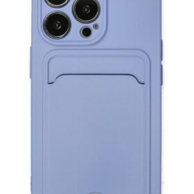 iPhone 13 Pro Kılıf Kelvin Kartvizitli Silikon - Lila-(5796)