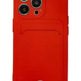 iPhone 13 Pro Kılıf Kelvin Kartvizitli Silikon - Kırmızı-(5796)