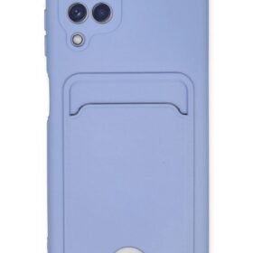 Samsung Galaxy A22 Kılıf Kelvin Kartvizitli Silikon - Lila-(5796)