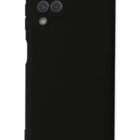 Samsung Galaxy A22 Kılıf Nano içi Kadife Silikon - Siyah-(5796)