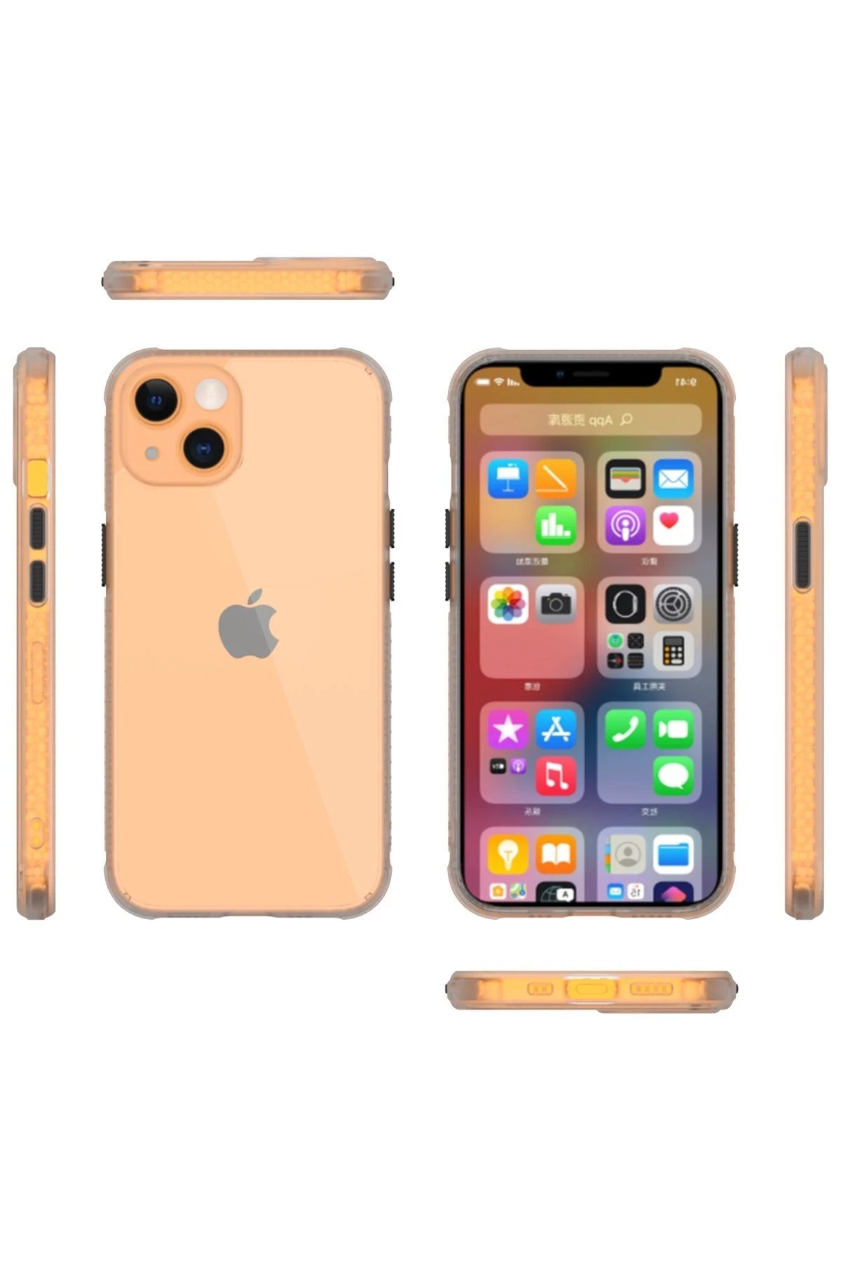 iPhone 13 Mini Kılıf Miami Şeffaf Silikon - Şeffaf-(5796) - Görsel 2