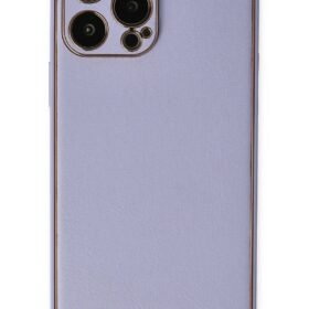 iPhone 13 Pro Kılıf Coco Deri Silikon Kapak - Açık Lila-(5796)
