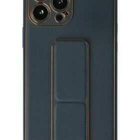iPhone 13 Pro Kılıf Coco Deri Standlı Kapak - Mavi-(5796)