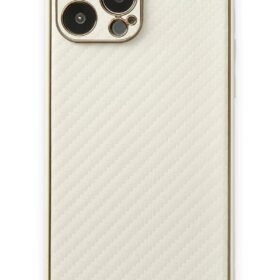 iPhone 13 Pro Kılıf Coco Karbon Silikon - Beyaz-(5796)