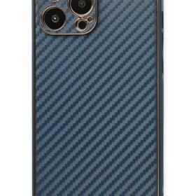iPhone 13 Pro Kılıf Coco Karbon Silikon - Mavi-(5796)