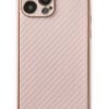 iPhone 13 Pro Max Kılıf Coco Karbon Silikon - Pembe-(5796)
