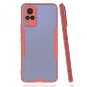 Vivo V21 Kılıf Platin Silikon - Pembe-(5796)