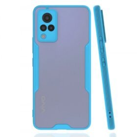 Vivo V21 Kılıf Platin Silikon - Mavi-(5796)