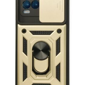 Realme 8 Kılıf Pars Lens Yüzüklü Silikon - Gold-(5796)