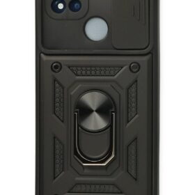 Realme C11 2021 Kılıf Pars Lens Yüzüklü Silikon - Siyah-(5796)