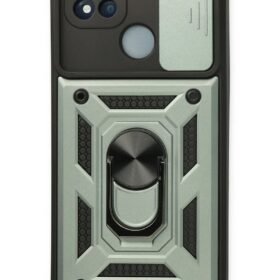 Realme C11 2021 Kılıf Pars Lens Yüzüklü Silikon - Yeşil-(5796)