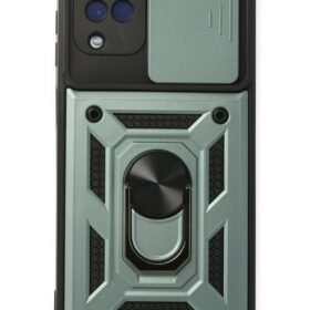 Samsung Galaxy A22 Kılıf Pars Lens Yüzüklü Silikon - Yeşil-(5796)