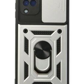 Samsung Galaxy A22 Kılıf Pars Lens Yüzüklü Silikon - Gümüş-(5796)