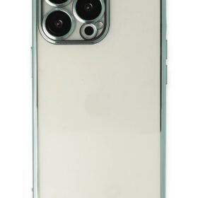 iPhone 13 Pro Kılıf Lensli Silikon - Yeşil-(5796)