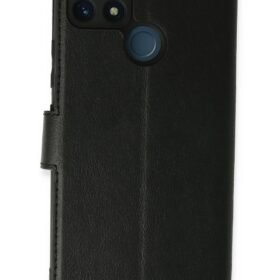 Realme C25 Kılıf Trend S Plus Kapaklı Kılıf - Siyah-(5796)
